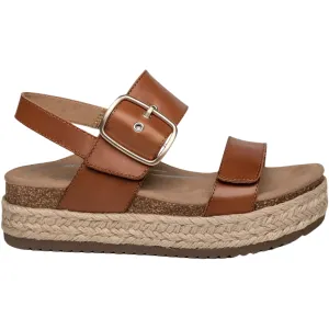 Aetrex Women's Vania Cognac Platform Leather Sandal Cognac