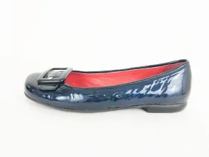 Amalfi Blue Patent Leather Flats Size 8