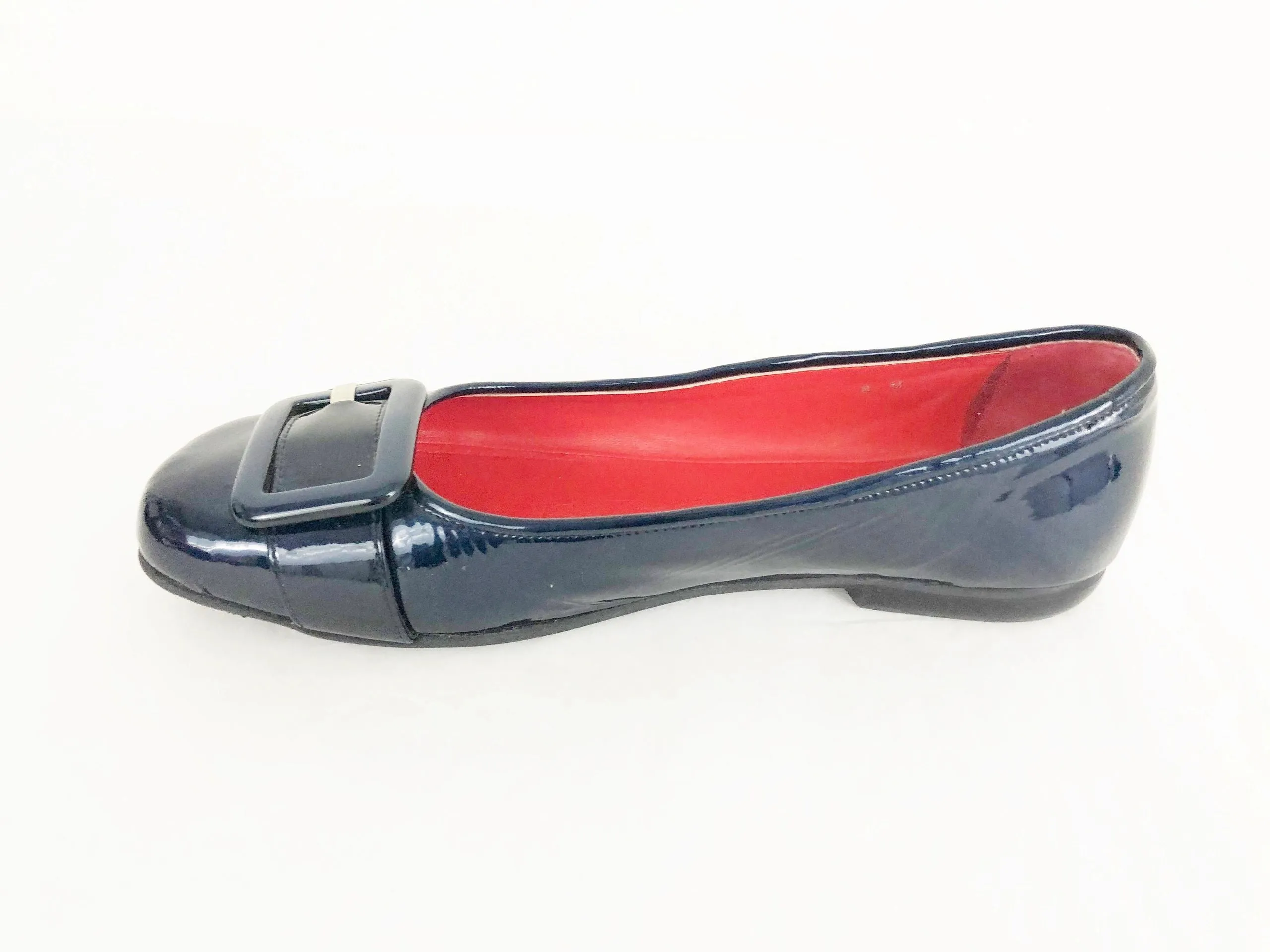Amalfi Blue Patent Leather Flats Size 8
