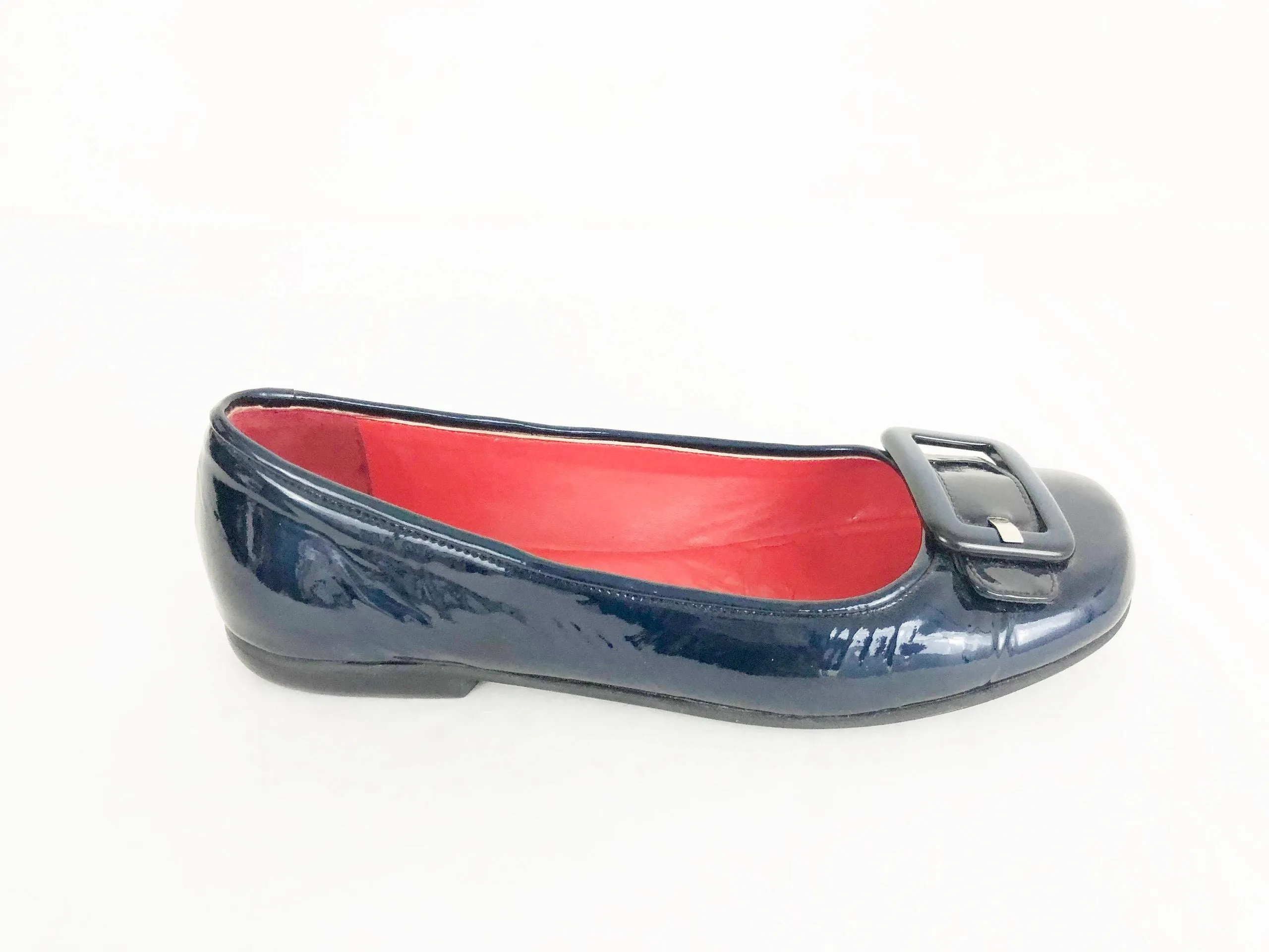 Amalfi Blue Patent Leather Flats Size 8