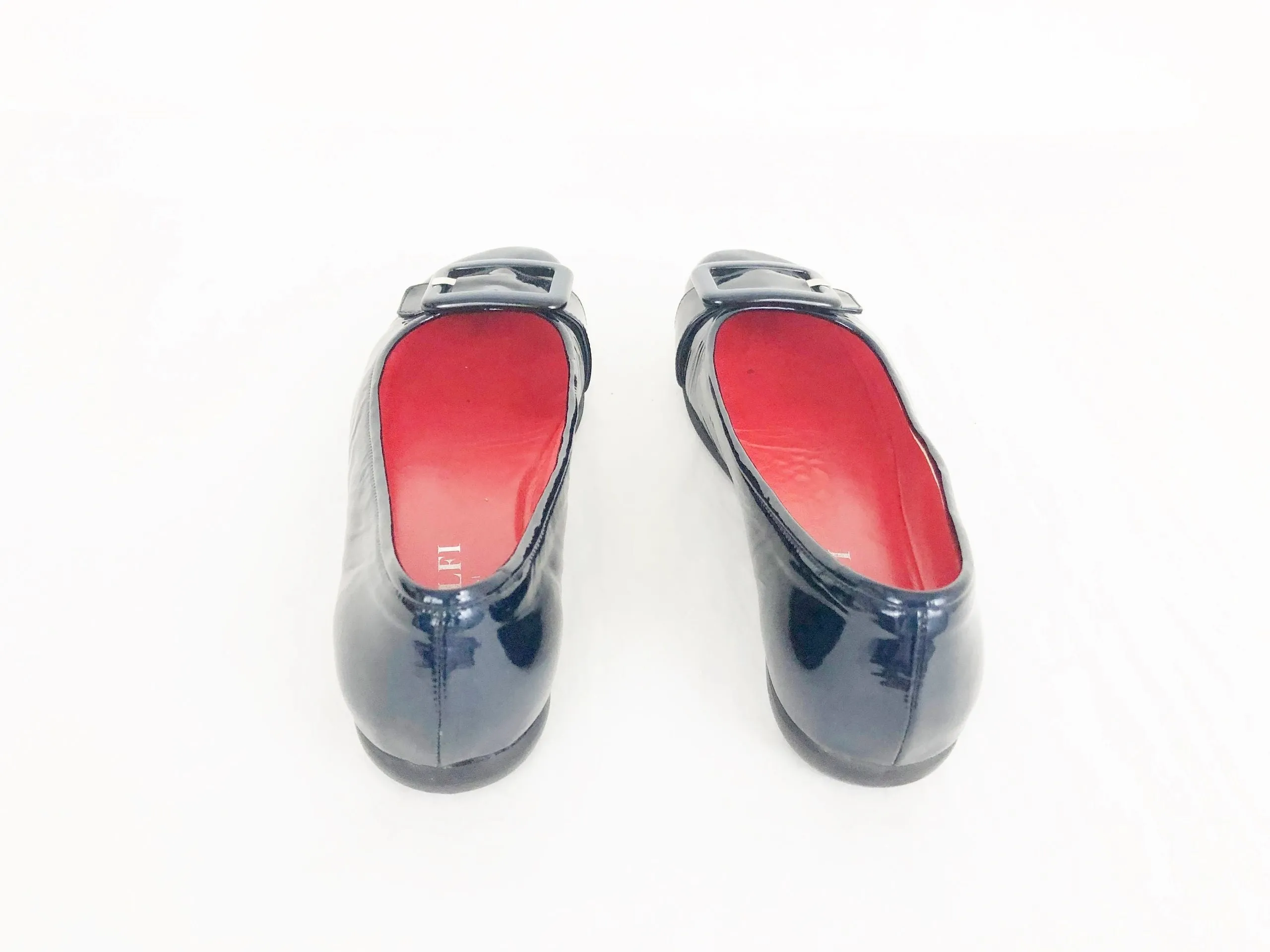 Amalfi Blue Patent Leather Flats Size 8