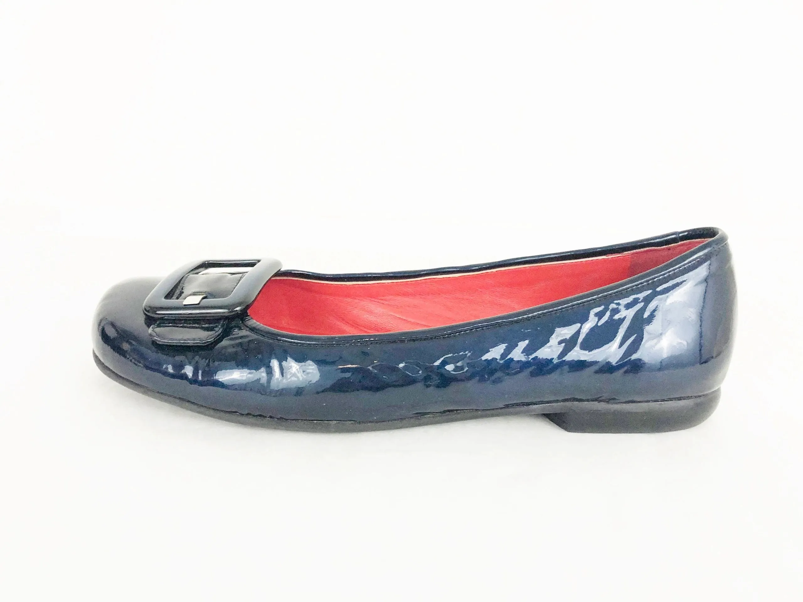 Amalfi Blue Patent Leather Flats Size 8