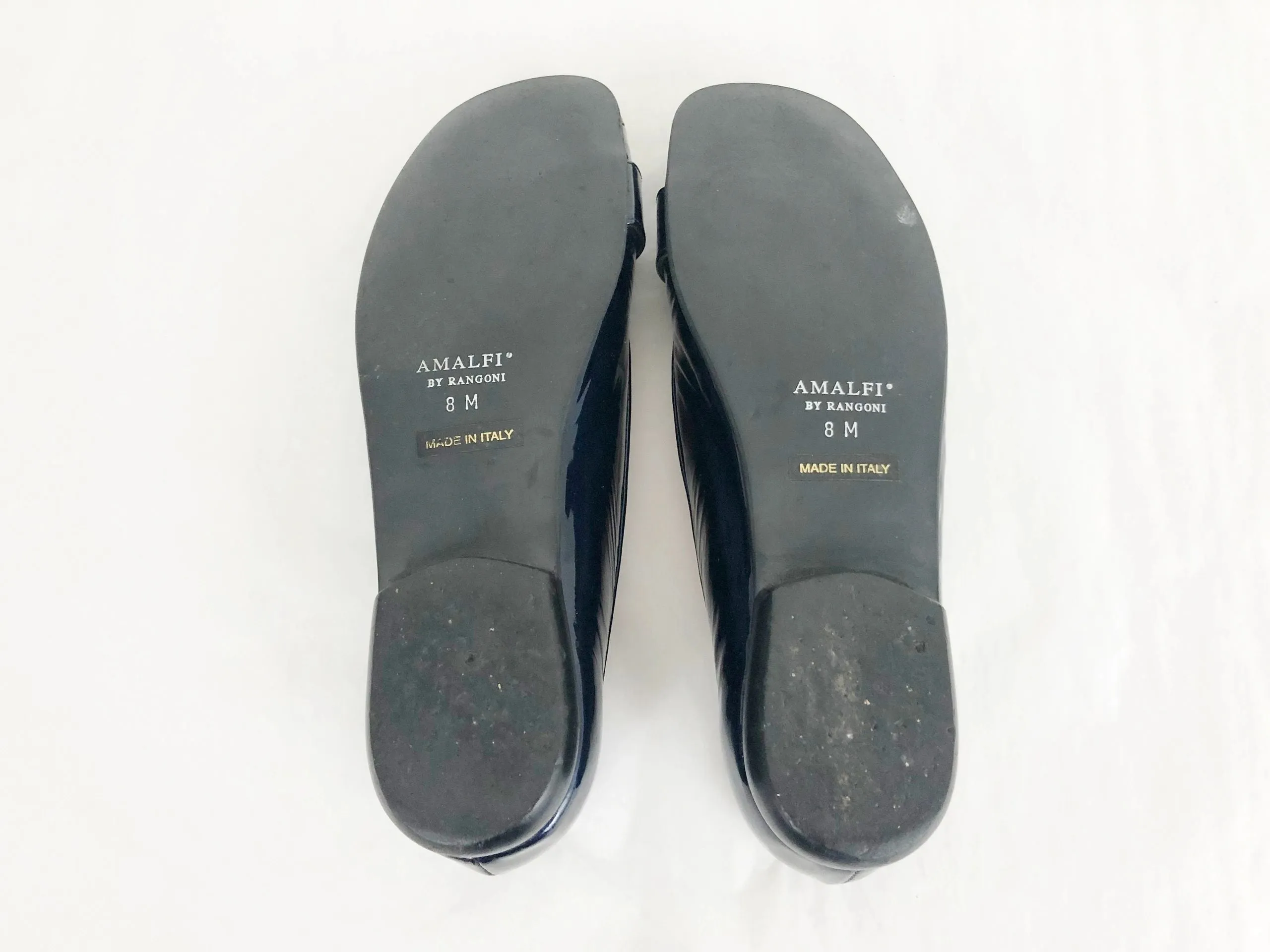 Amalfi Blue Patent Leather Flats Size 8