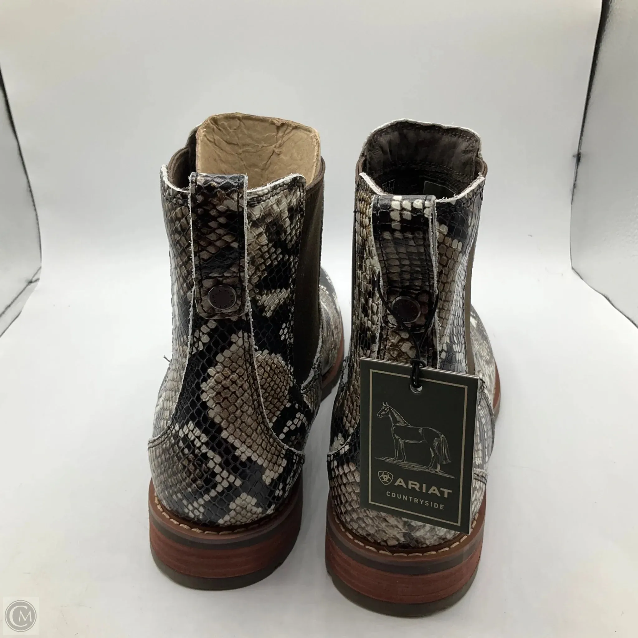 Boots Ankle Flats By Ariat In Snakeskin Print, Size: 11