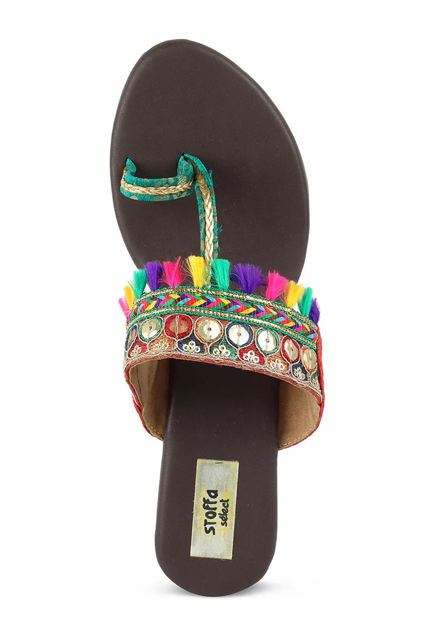 Border Tassel 1" Flats Brown
