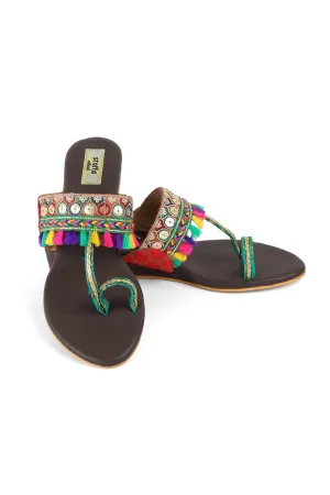 Border Tassel 1" Flats Brown