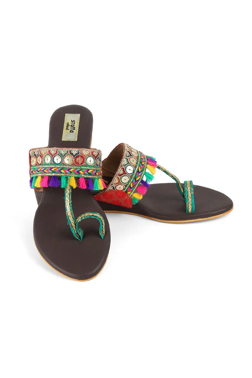 Border Tassel 1" Flats Brown