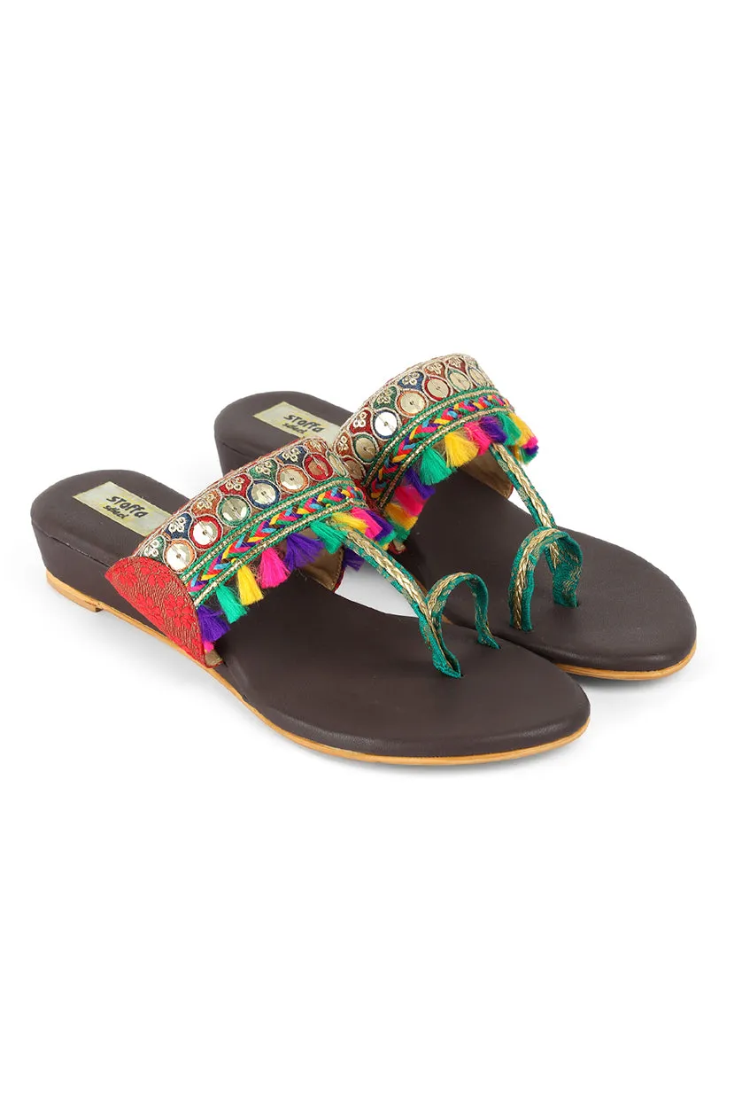 Border Tassel 1" Flats Brown