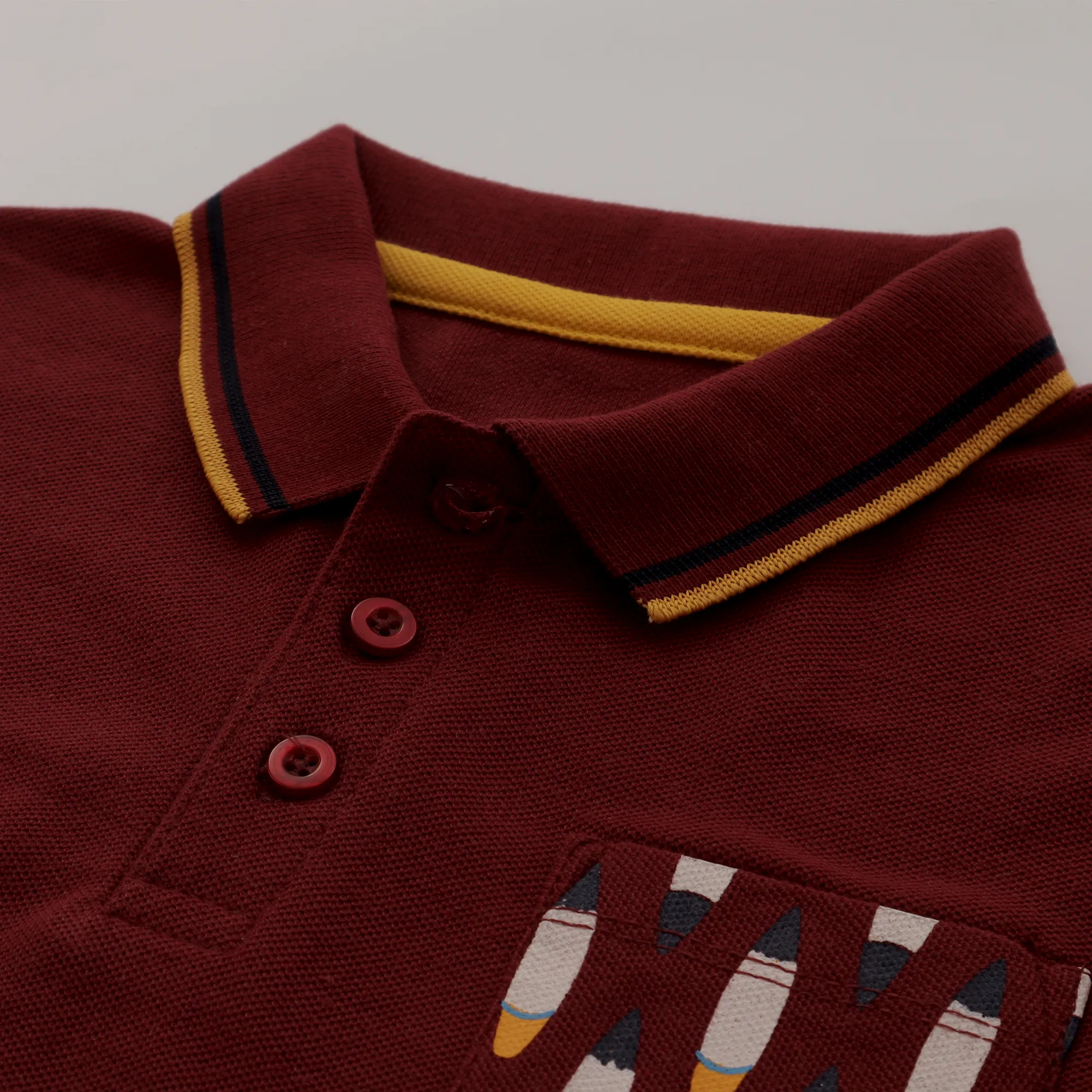 Boys Half Sleeves Polo T-Shirt (Pocket-Print)