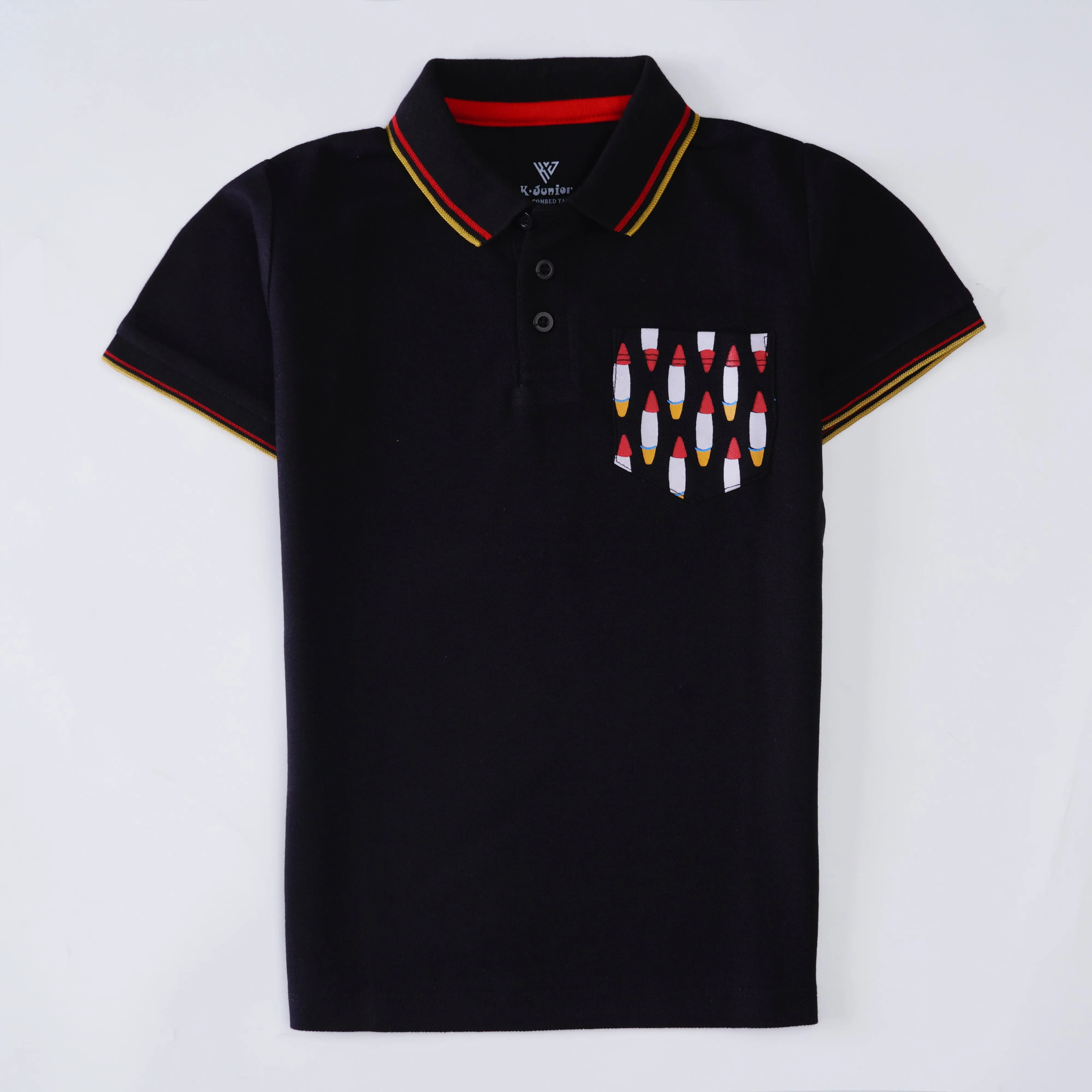 Boys Half Sleeves Polo T-Shirt (Pocket-Print)