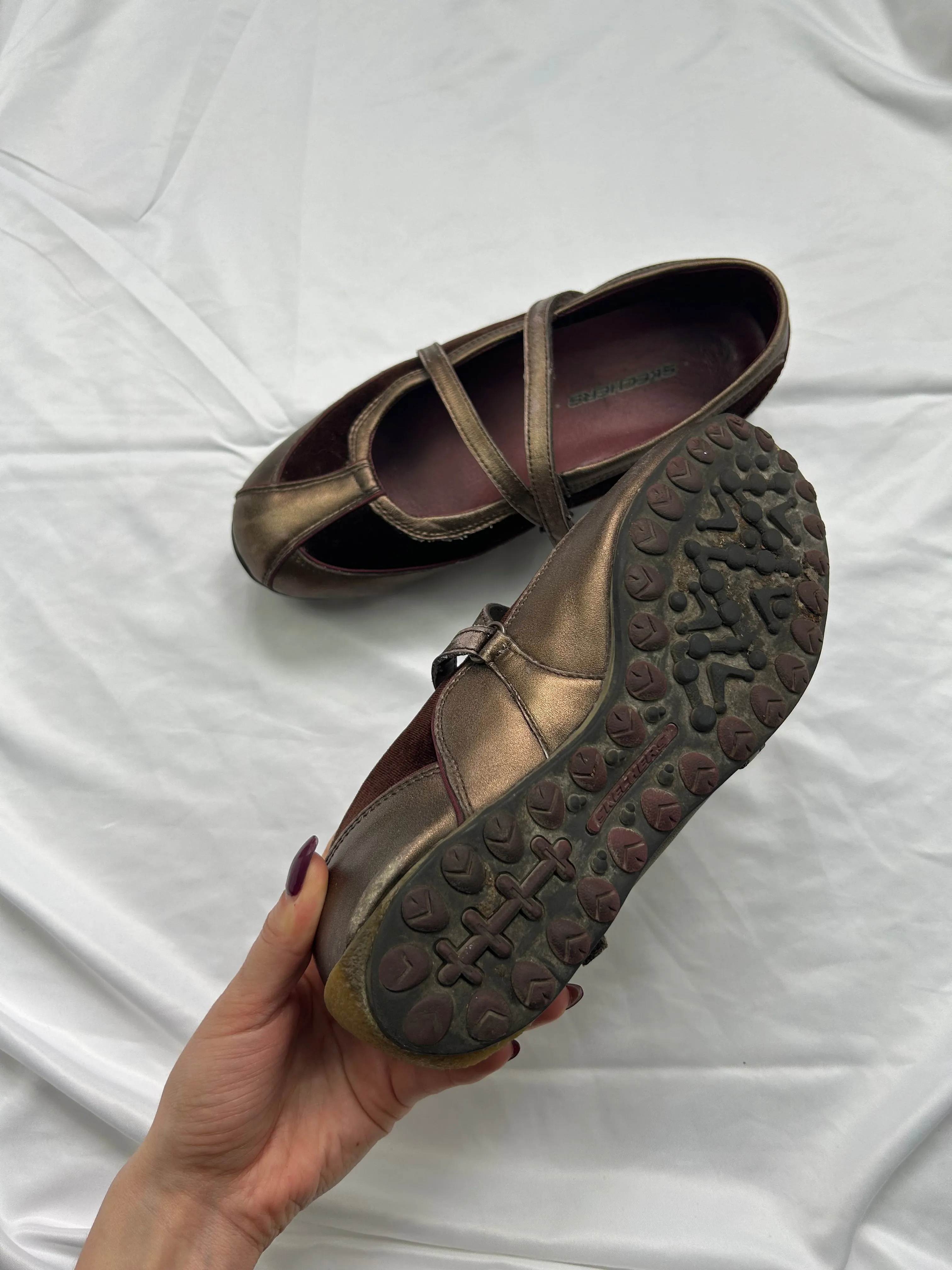 Brown 100% leather sport ballet trainers (36)
