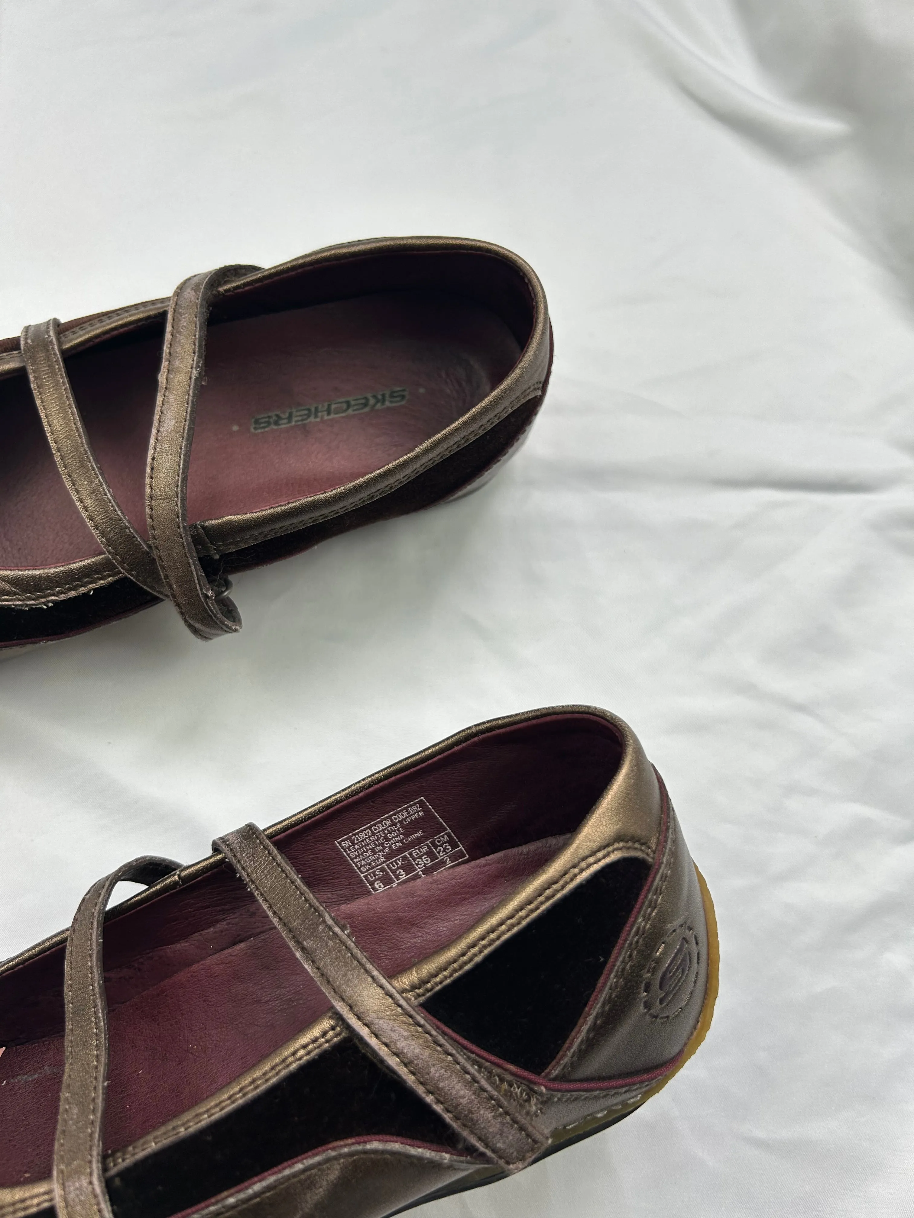 Brown 100% leather sport ballet trainers (36)