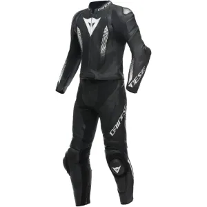 Dainese Laguna Seca 5 2-Piece Motorcycle Leather Suit, Black/White