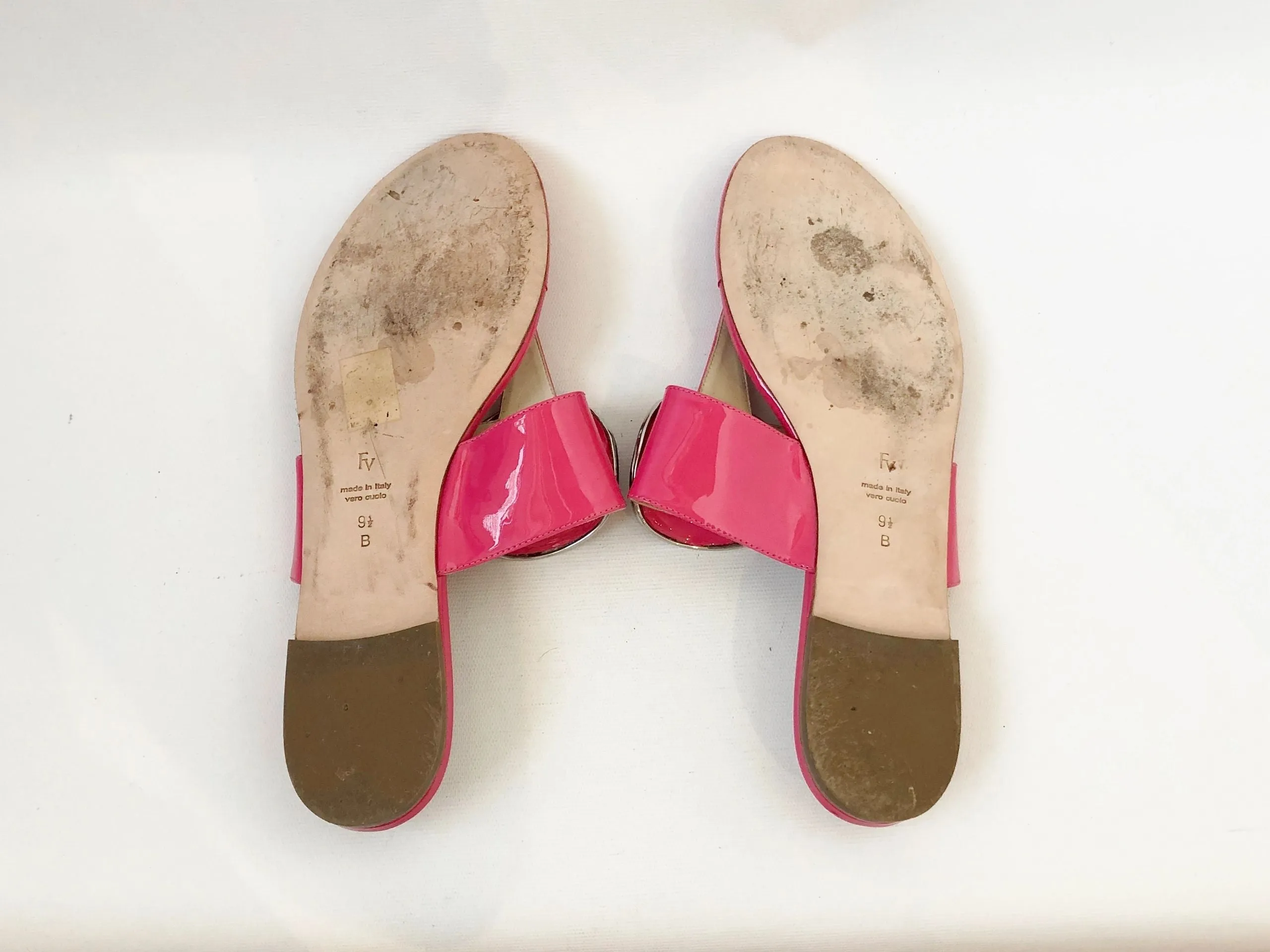 Frances Valentine Patent Leather Flip-Flop Size 9.5