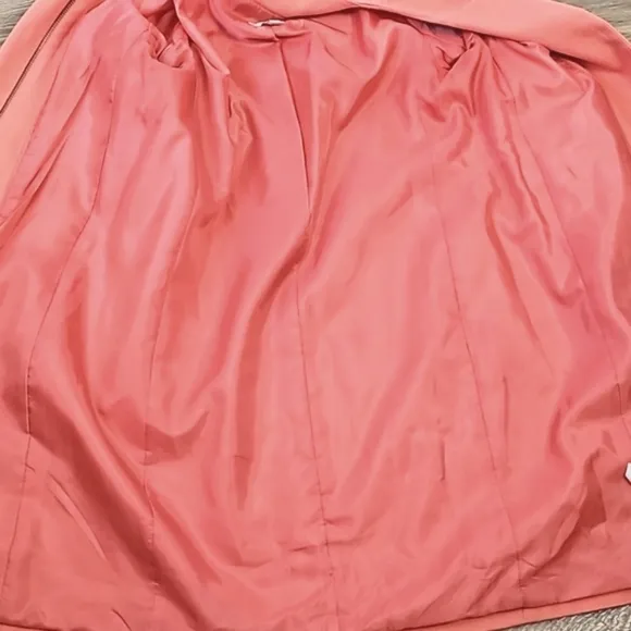J. Crew Factory 100% Cotton Coral Zip Front Collarless Jacket Trench Coa…