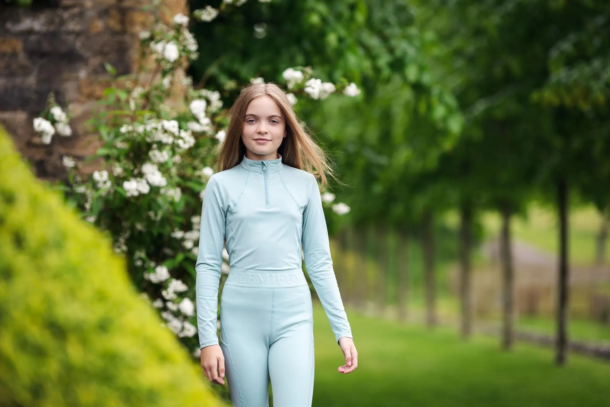 LeMieux Young Rider Lizzie Mesh Legging Aqua