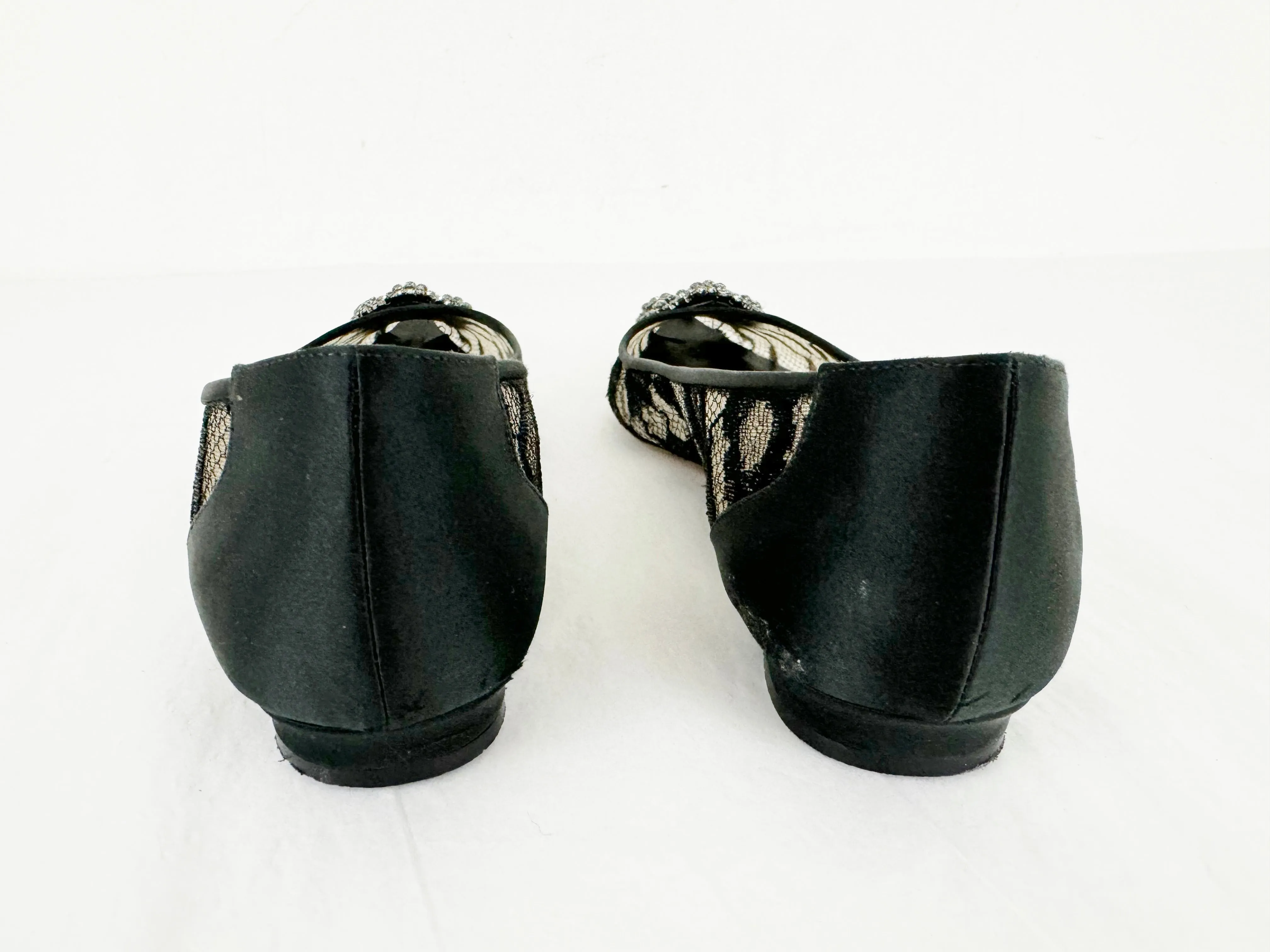 Manolo Blahnik Lace Hangisi Ballet Flats Size 9.5