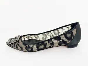 Manolo Blahnik Lace Hangisi Ballet Flats Size 9.5