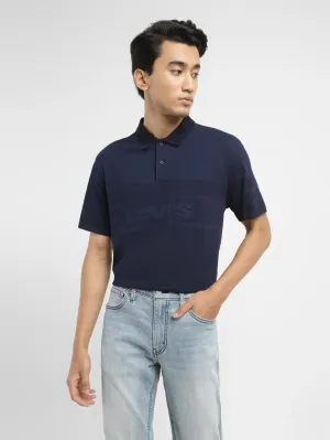 Men's Brand Logo Slim Fit Polo T-shirt