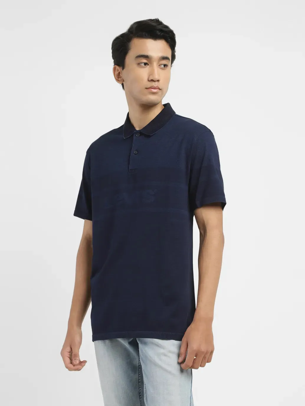 Men's Brand Logo Slim Fit Polo T-shirt