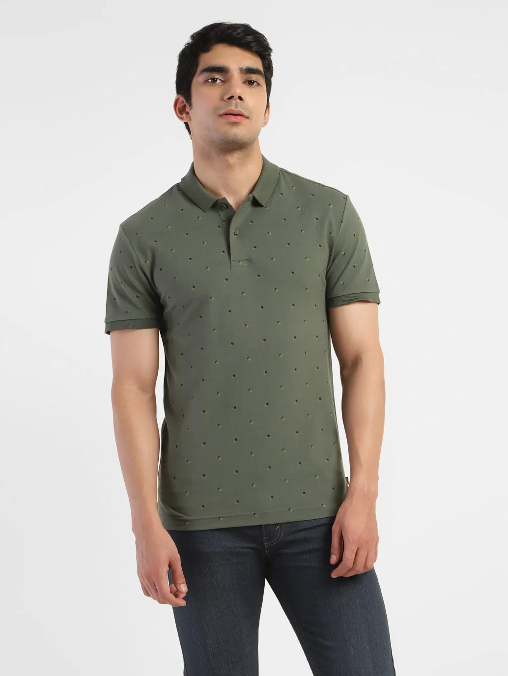 Men's Geometric Print Polo T-shirt