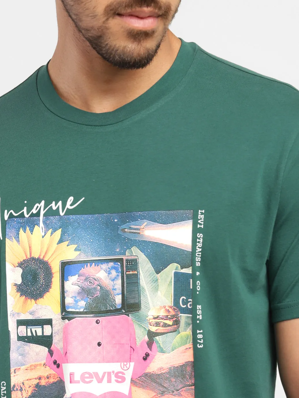 Men's Graphic Print Slim Fit T-shirt