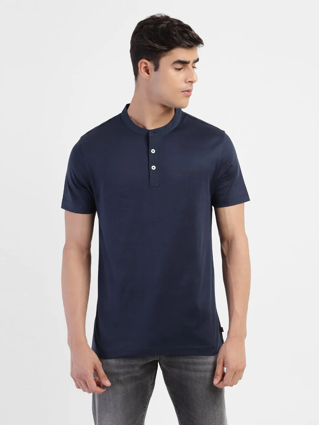 Men's Solid Henley T-Shirt