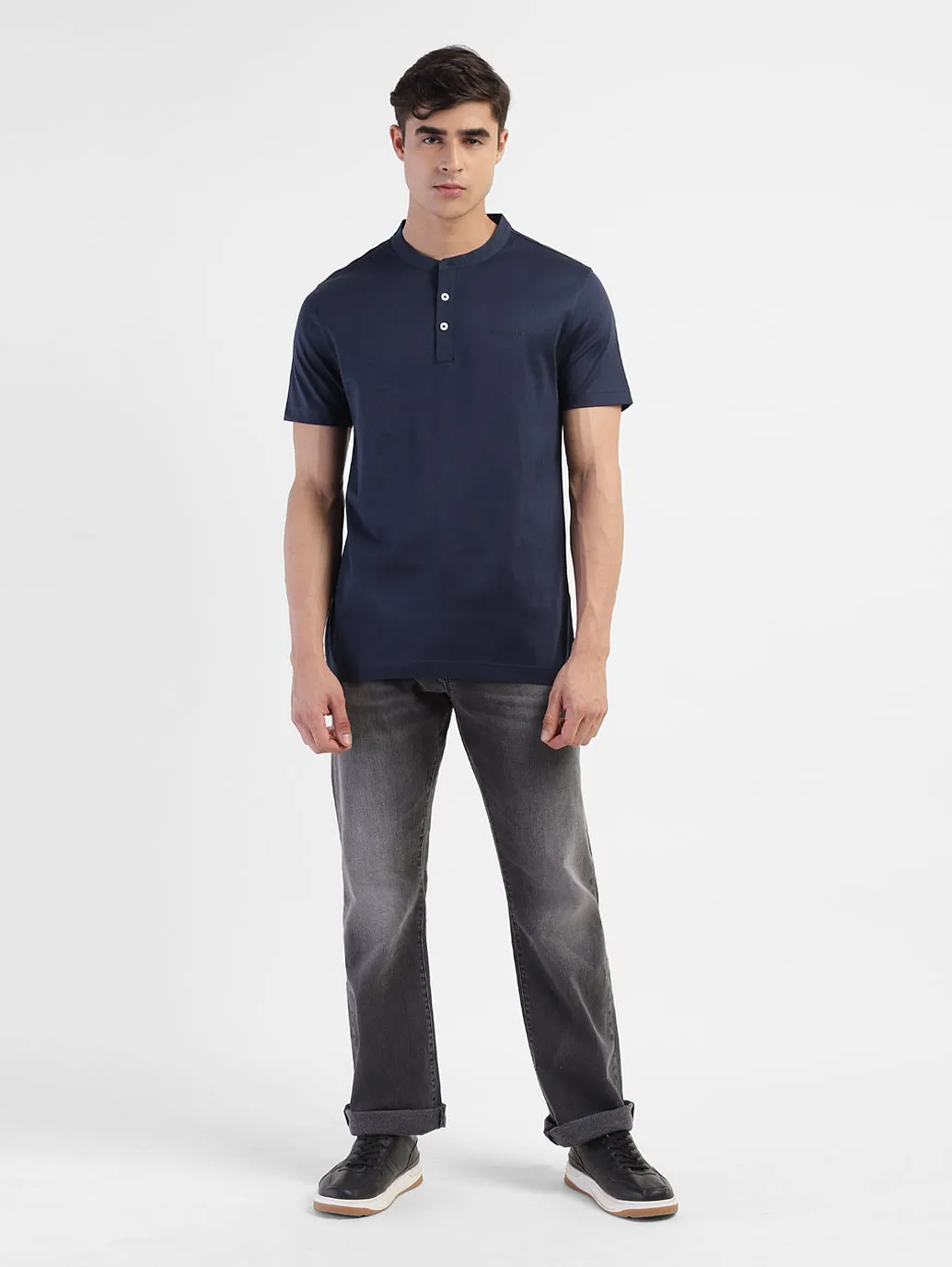 Men's Solid Henley T-Shirt
