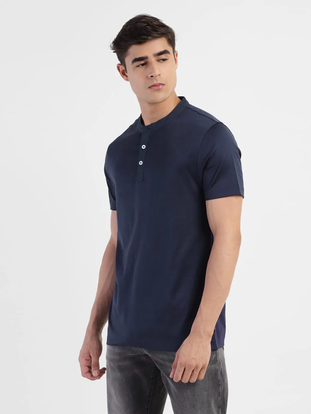 Men's Solid Henley T-Shirt