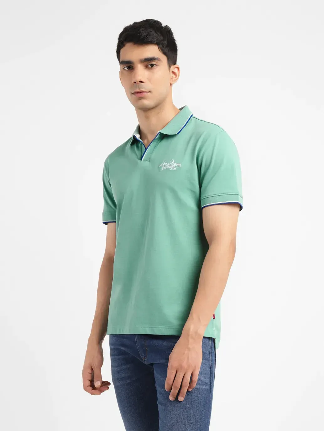 Men's Solid Slim Fit Polo T-shirt