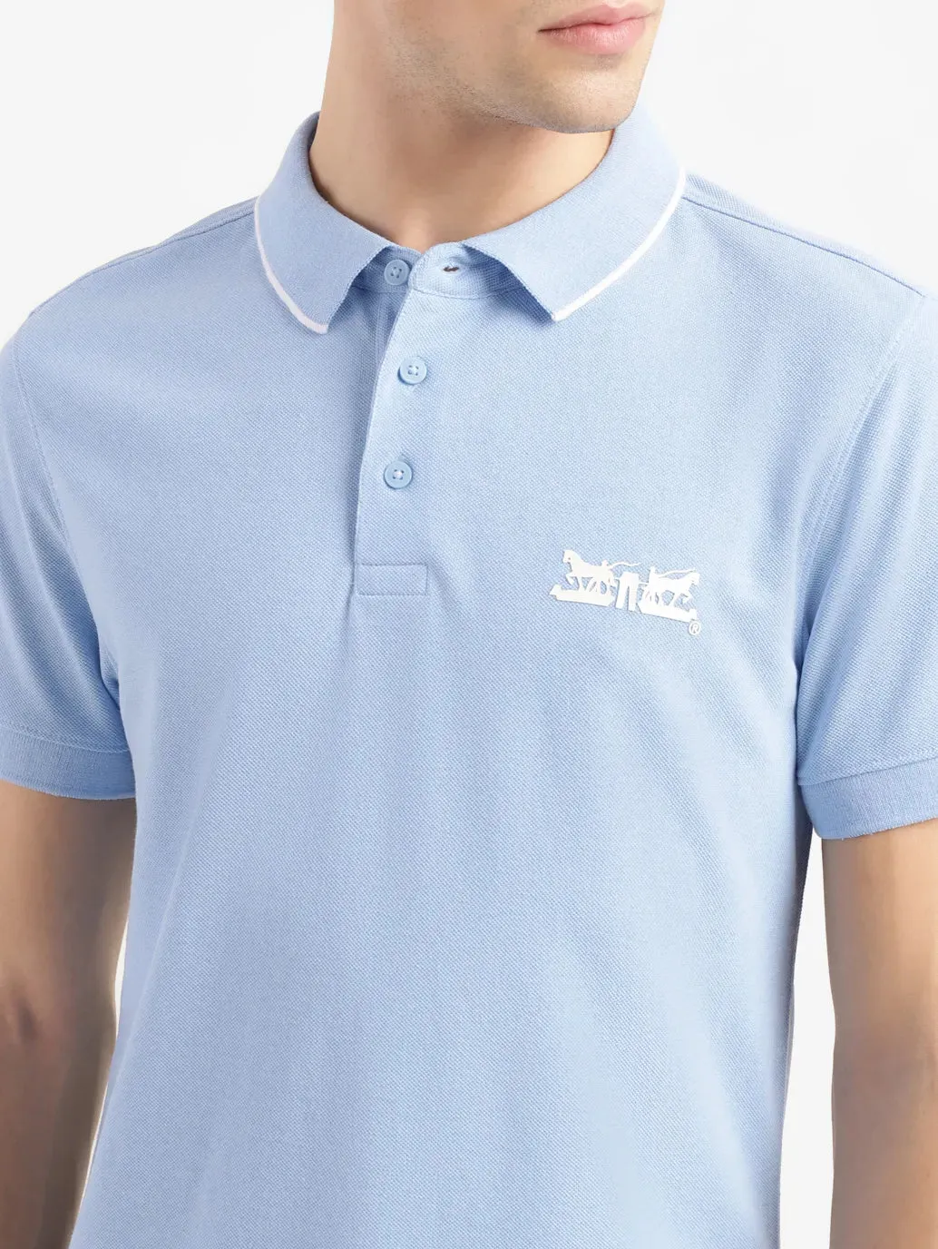 Men's Solid Slim Fit Polo T-shirt