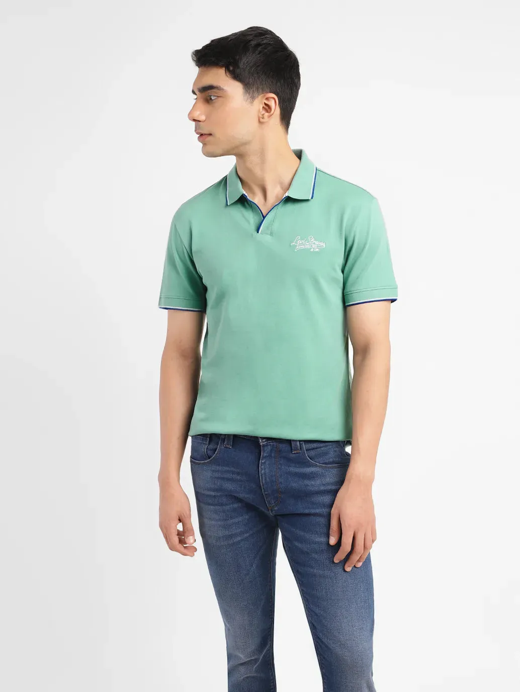 Men's Solid Slim Fit Polo T-shirt