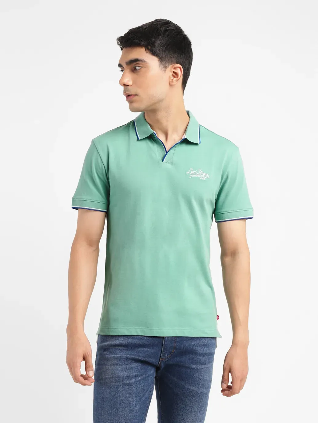 Men's Solid Slim Fit Polo T-shirt