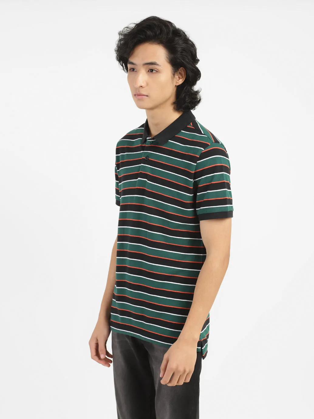 Men's Striped Polo T-shirt