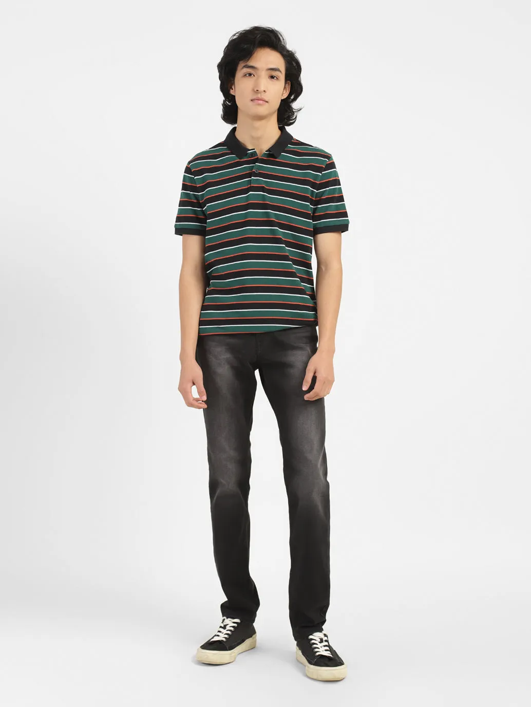 Men's Striped Polo T-shirt