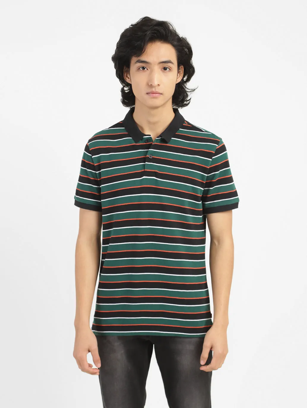 Men's Striped Polo T-shirt