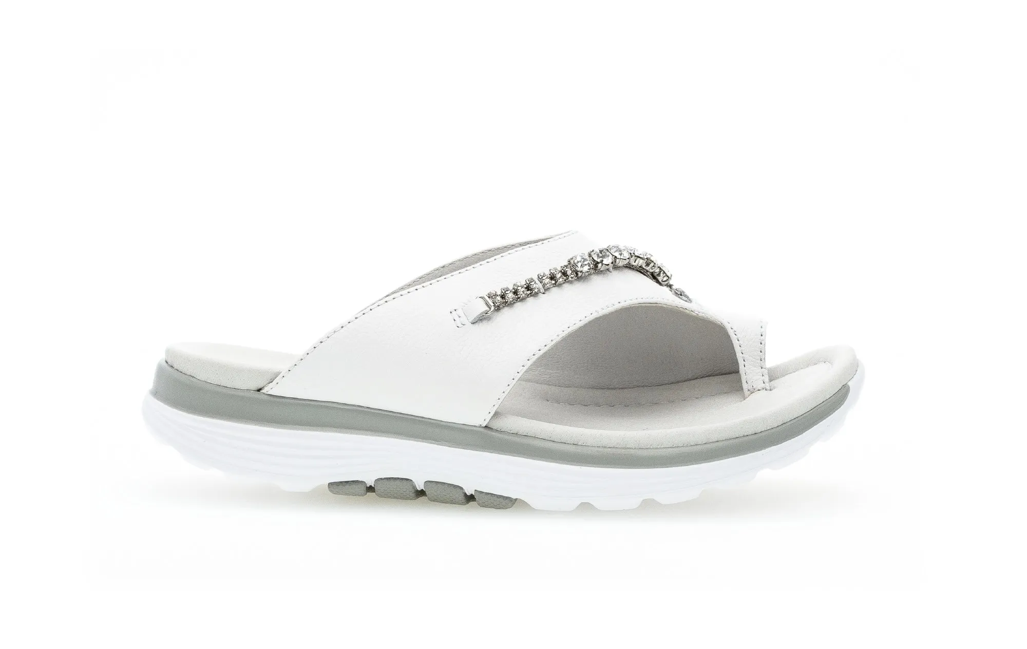 Mules blanches en cuir lisse
