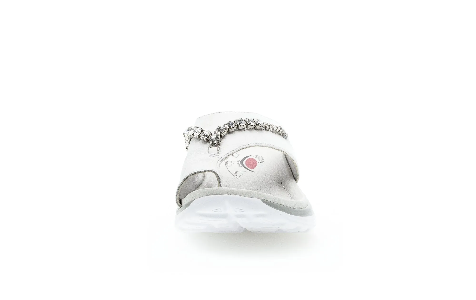 Mules blanches en cuir lisse