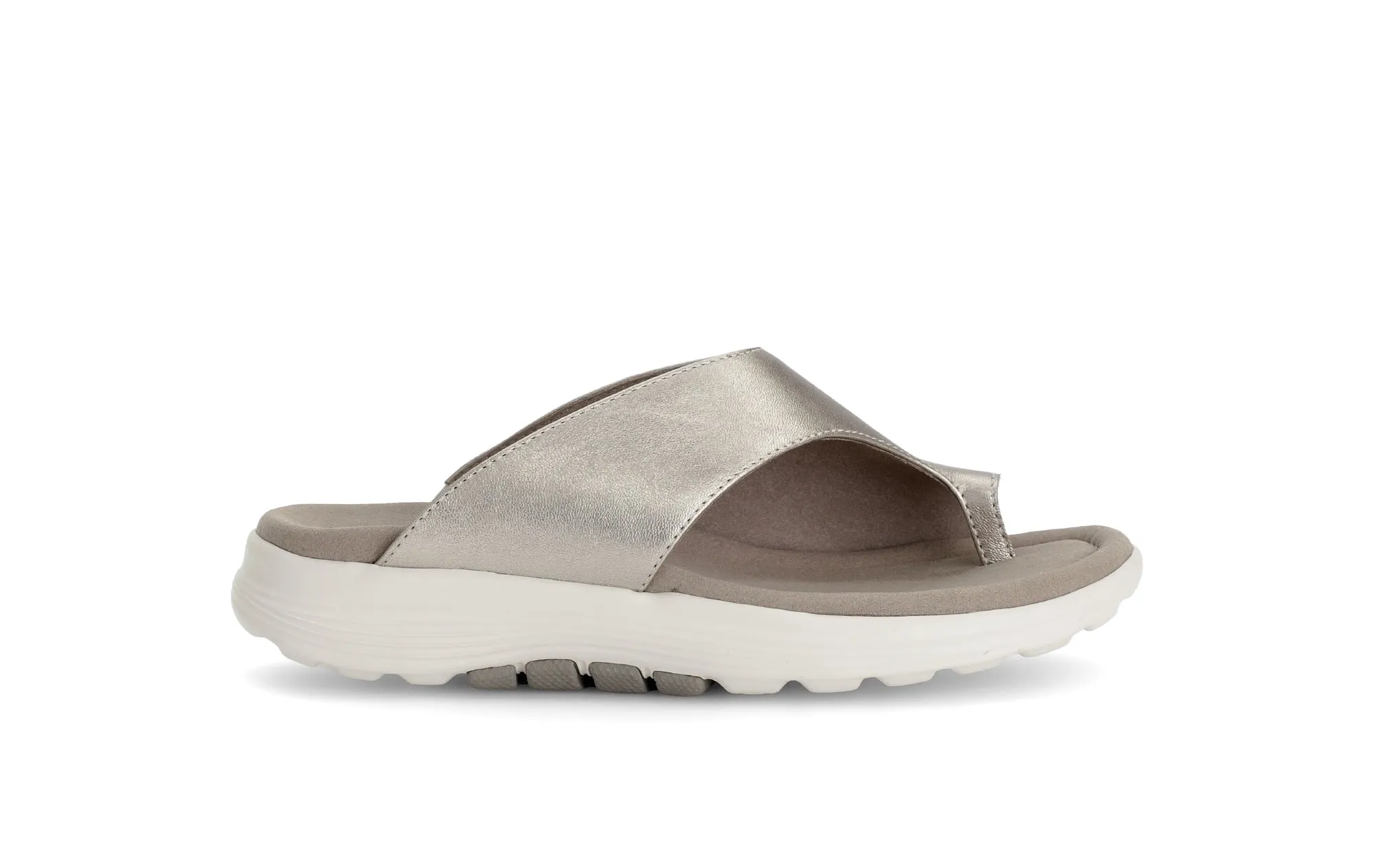Mules dorées en cuir lisse