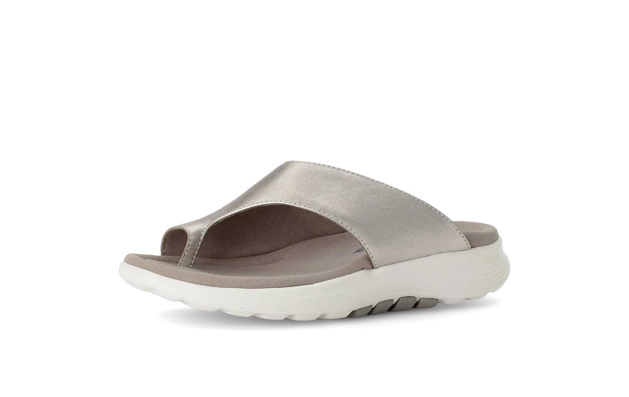 Mules dorées en cuir lisse