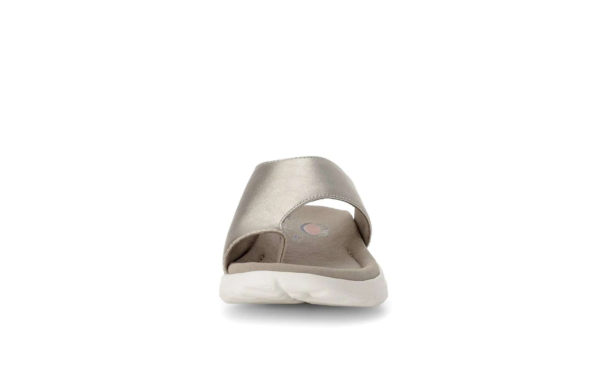 Mules dorées en cuir lisse