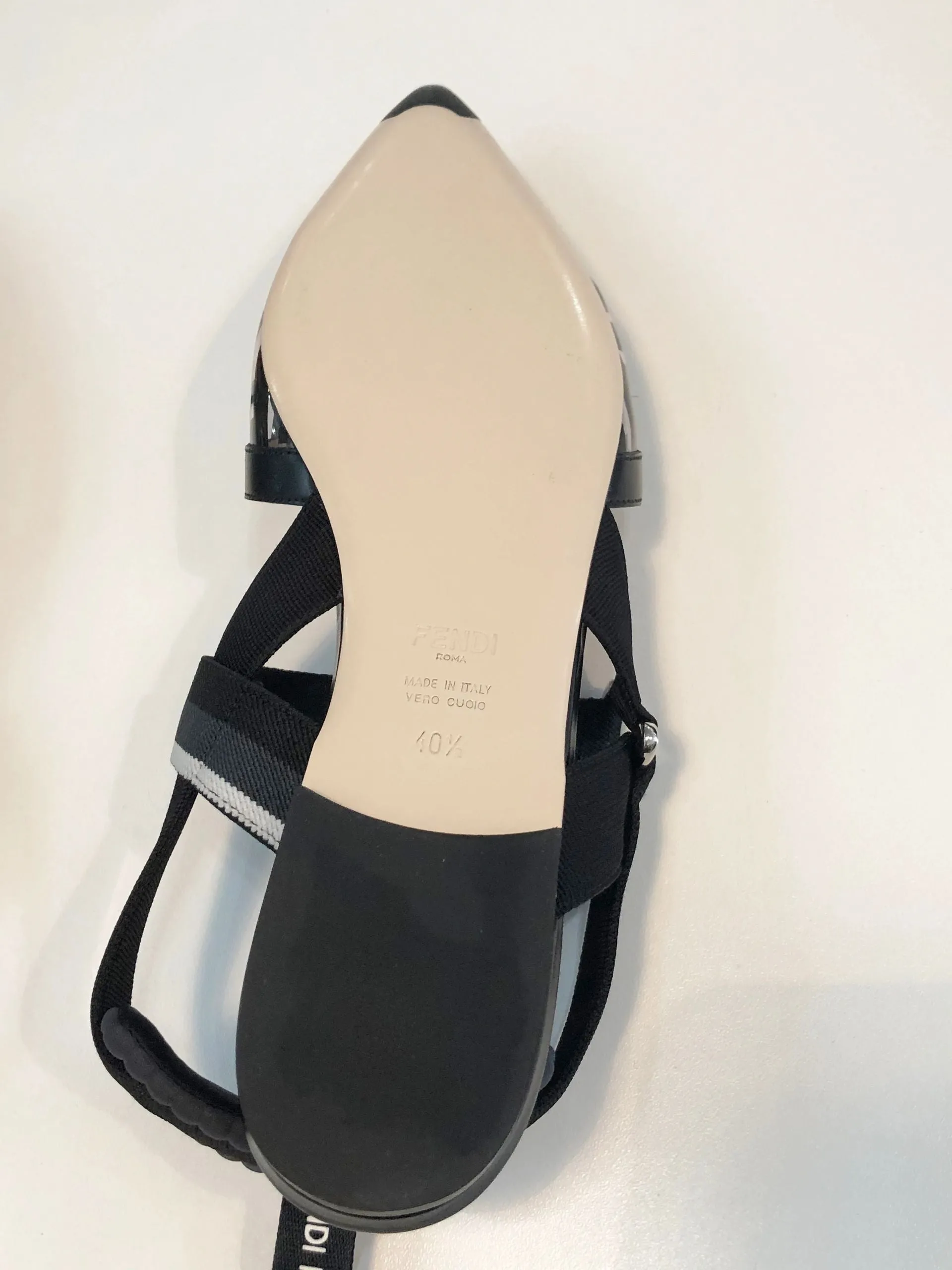NEW Fendi Colibri Slingback Flats Size 40.5 It (10.5 Us)