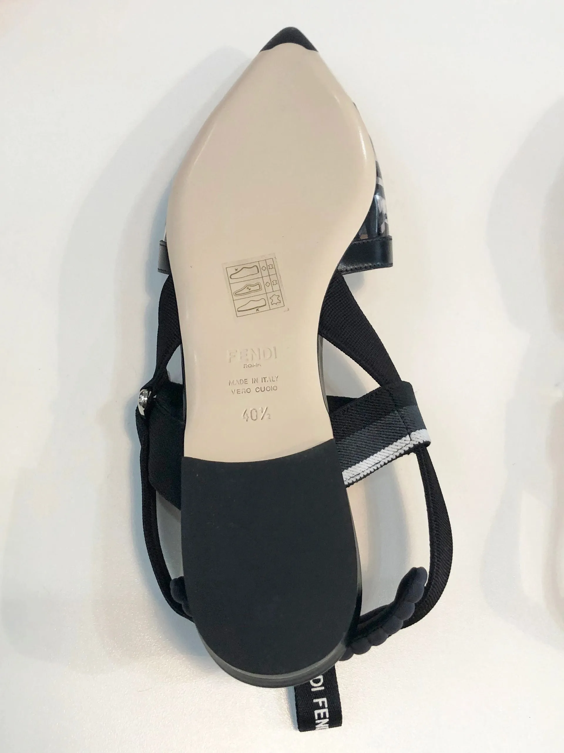 NEW Fendi Colibri Slingback Flats Size 40.5 It (10.5 Us)