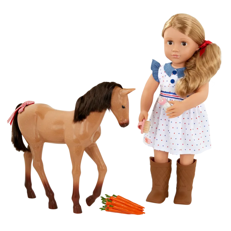 Our Generation 18" Doll w/Foal - Shelley & Buckskin Appaloosa
