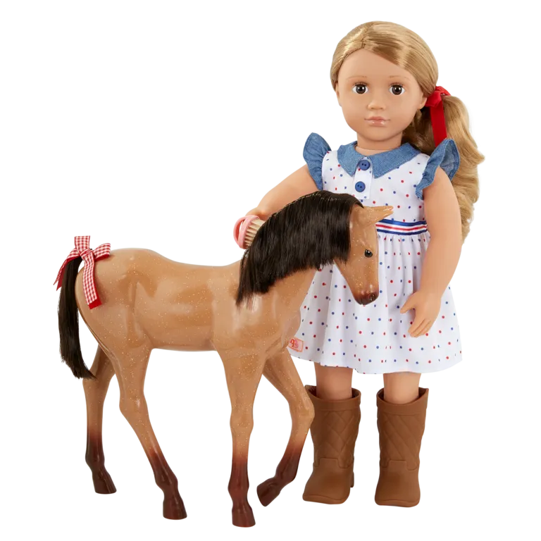 Our Generation 18" Doll w/Foal - Shelley & Buckskin Appaloosa