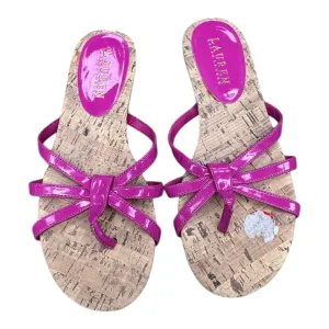 Sandals Flats By Lauren By Ralph Lauren In Pink, Size:7.5
