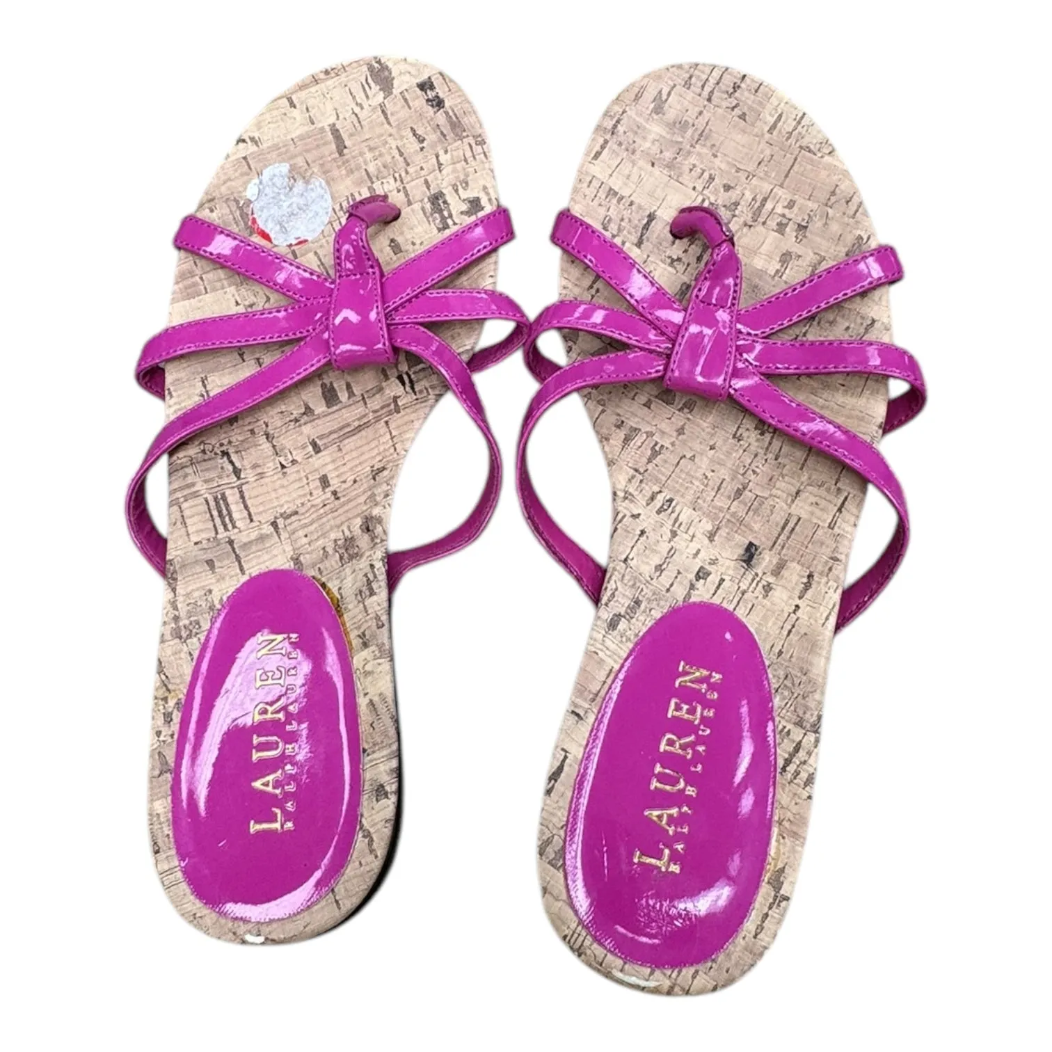 Sandals Flats By Lauren By Ralph Lauren In Pink, Size:7.5
