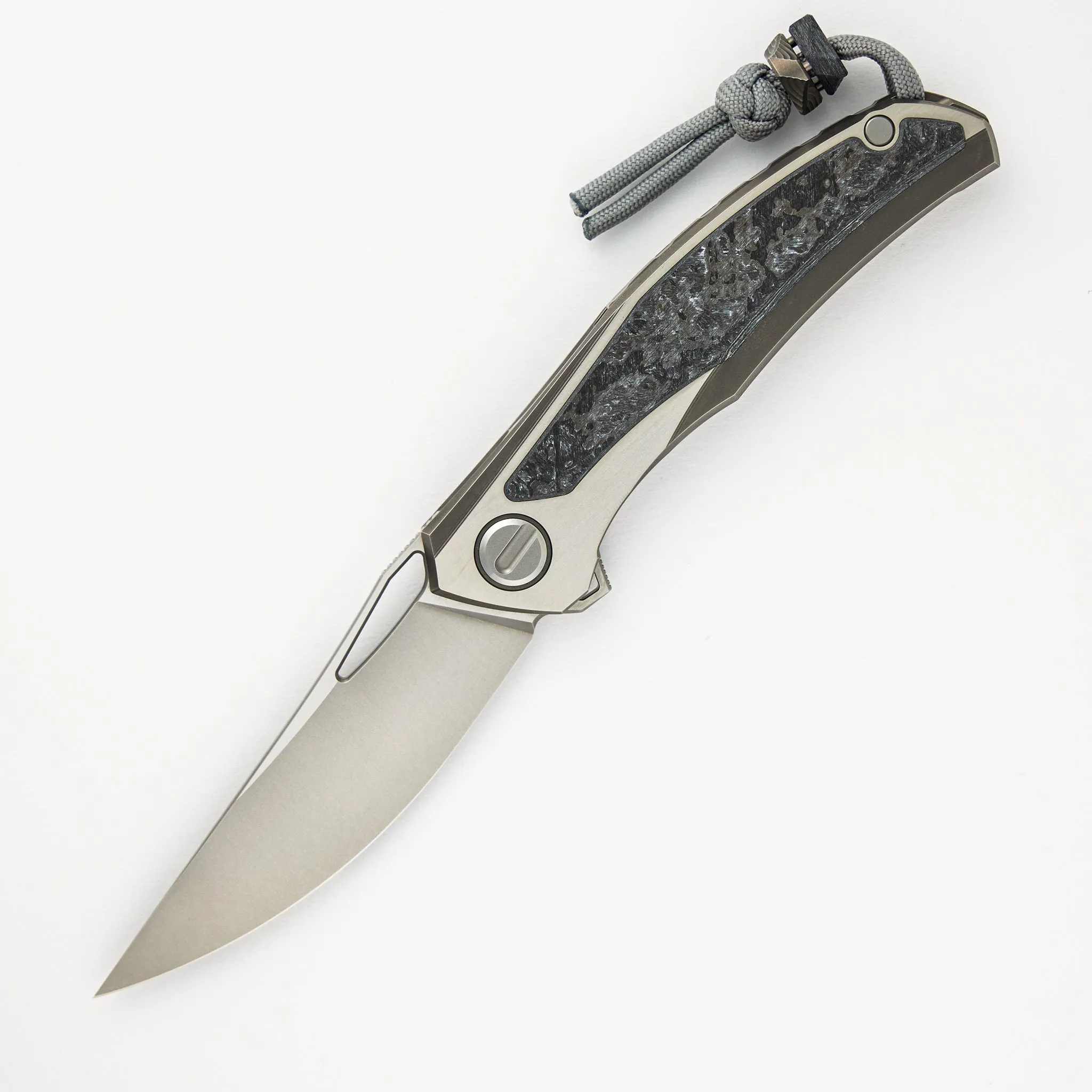 Shirogorov Knives Quantum WKM - Titanium/White CarboTi Handle - S90V Blade - SRRBS - Completed