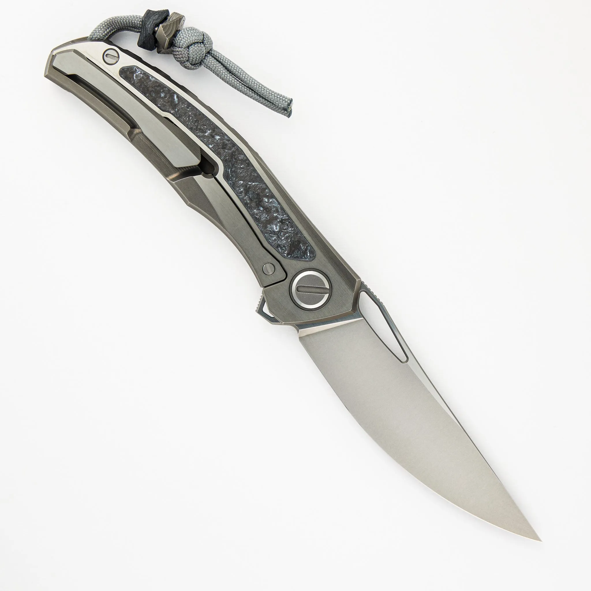Shirogorov Knives Quantum WKM - Titanium/White CarboTi Handle - S90V Blade - SRRBS - Completed