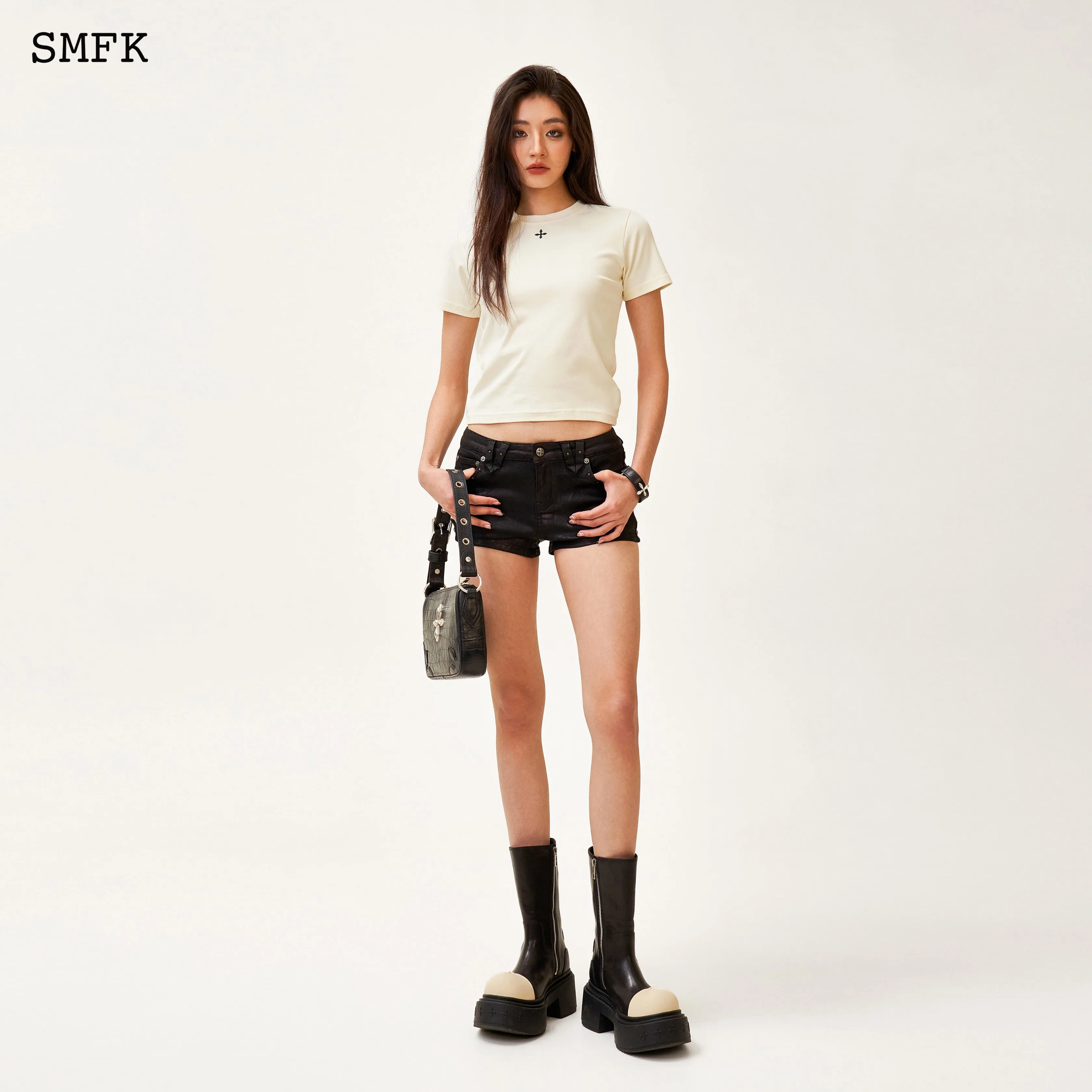SMFK Compass Rider Low Boots In Black And White